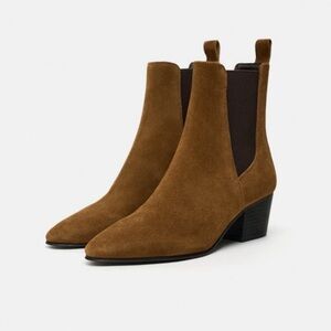 ZARA LIMITED EDITION SPLIT LEATHER ANKLE BOOTS